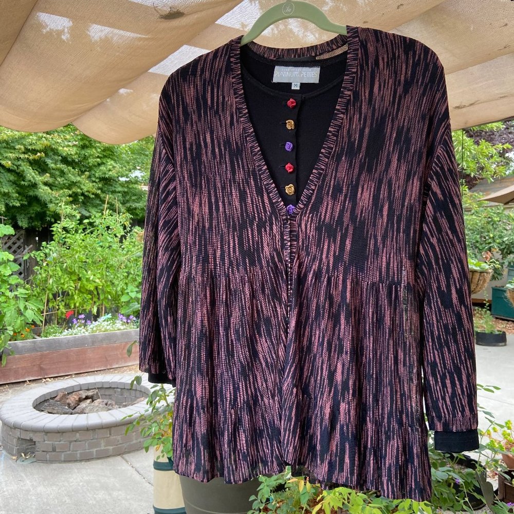 Sweet Flirty Semi-Sheer Nine West Blouse with a Flounce